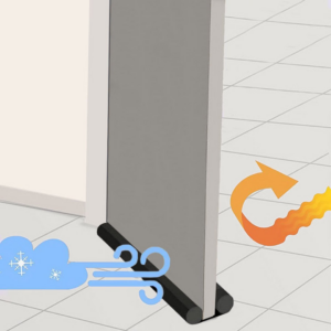 zwarte tochtstopper deur