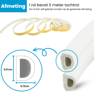 tochtstrip wit 5 meter