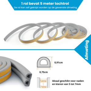 tochtstrip grijs 5 meter
