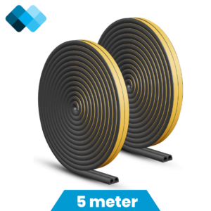 Tochtband Zwart | Geschikt Voor Ramen & Deuren | Hoogwaardig Foam - 5 meter