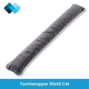 Deur tochtstopper grijs van 90 x 10 cm, fluweelzachte microvezel met zandvulling