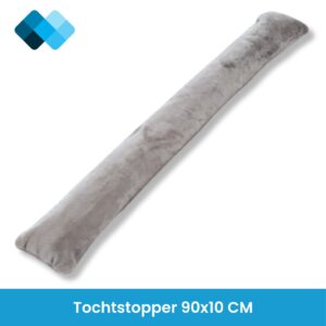 Tochtstopper taupe van 90 x 10 cm, fluweelzachte microvezel met zandvulling